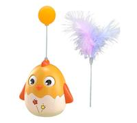 Jouet interactif pour chat avec plume et bâton de balle, fournitures amusantes pour animaux de compagnie avec clochette pour stimuler le jeu en intérieur, la chasse, le soulagement de l'ennui