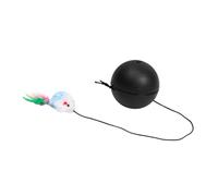 AWHAO Jouet interactif pour Chat, Balle d'évitement pour Chat avec Souris en Peluche, Balle d'entraînement Amusante pour Chat, mouvements, Jouets pour Chat, Noir