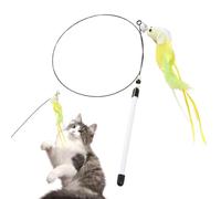 Jouet interactif pour chat - Bâton de pêche d'exercice de 80 cm - Jouet interactif pour chat - pour la maison, le salon, l'appartement, l'entraînement post-repas, activité post-repas, prévention de