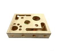 Jouet interactif pour chat - Boîte à limes à griffes avec 3 balles de clochette - Jeu de stratégie pour le développement mental et l'apprentissage ludique (A)