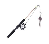 Jouet interactif pour chat, canne à pêche, jouet de dressage pour chat, jouet rétractable pour canne à pêche, jouets de jeu à 2 sections longues, 40 à 72 cm pour l'entraînement des chatons et les jeux