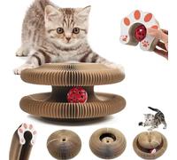 Jouet Interactif pour Chat d’Intérieur, Griffoir Pliable en Carton Accordéon avec Balle, Tunnel Modulable et Aire de Jeu Enrichie - Stimule Instinct Naturel & Protège Les Meubles