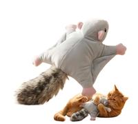 Jouet interactif pour chat écureuil volant réaliste avec queue en peluche | Jouet interactif pour chat avec papier froissé pour animaux de petite, moyenne et grande taille, salon, chambre à coucher