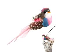 Jouet interactif pour chat et oiseau - Baguette à mâcher pour chaton | Accessoire d'exercice dynamique pour félin fabriqué avec un plumage flottant et des textures organiques pour éveiller les