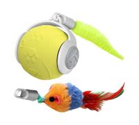 Jouet interactif pour Chat, Jeu de Chat Roulant Automatique, Balle Intelligente de 6,1 cm avec Queue pour Auto-Divertissement, Exercice de Course électrique en intérieur, Accessoire de Jeu
