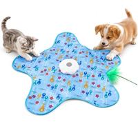 Jouet interactif pour chat, jouet automatique pour chat, jouets de chasse | Jouet automatique rechargeable pour chat avec plumes cachées mobiles pour chats adultes d'intérieur pour soulager l'ennui