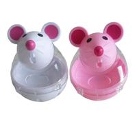 Jouet interactif pour chat, jouet de distributeur de friandise de chat 2pcs Forme de souris Tumbler jouet chat interactif mignon mini-gâteau de chat support de stockage alimentaire dispensateur