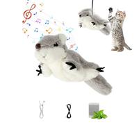 Jouet interactif pour chat - Jouet interactif pour chat - Avec ailes et chant des oiseaux - Véritables ailes et gazouillis comme un oiseau - Jouet en peluche avec herbe à chat - Rechargeable par USB