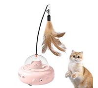 Jouet interactif pour chat, jouet pour chat, jouet puzzle pour chats avec plume - Baguette de l'énigme du chat, jouets rechargeables pour animaux domestiques de détection électrique pour les g