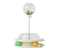 Jouet interactif pour chat - Nourriture pour chat - Avec canne à pêche en plumes et balles - Jeu d'alimentation d'emploi pour favoriser le mouvement et lutter contre l'ennui - Simulation de chasse
