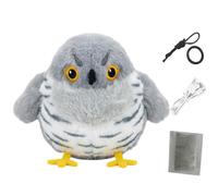 Jouet interactif pour chat - Peluche oiseau rechargeable 14 cm - félins | Capteur de battement d'aile activé par le toucher, simulation d'herbe à chat, stimulation rechargeable par USB pour félins
