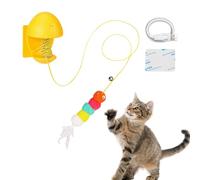 Jouet interactif pour chat - Teaser électrique avec lumière et | Son, corde rétractable automatique - Jouet intelligent pour chaton - Pour chambre à coucher, bureau, placard, mur, porte