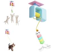Jouet interactif pour Chat USB-C, Rechargeable et interactif, avec Ventouse, rebondissant et Automatique, Design Anti-Morsure.