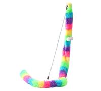 Jouet interactif pour chaton avec longue bande en peluche pour chaton d'intérieur qui joue à la poursuite de l'exercice avec et interactif pour chats d'intérieur en peluche