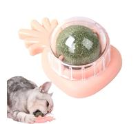 Jouet interactif pour chats avec boule rotative en herbe à chat | Jouet à mâcher amusant pour chats pour dentition et nettoyage | Jouet Happy Play pour chats avec design rotatif | Bol
