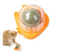 Jouet interactif pour chats avec boule rotative en herbe à chat | Jouet à mâcher amusant pour chats pour dentition et nettoyage | Jouet Happy Play pour chats avec design rotatif | Bol