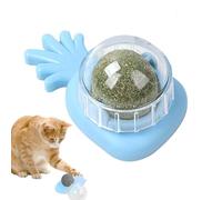 Jouet interactif pour chats avec boule rotative en herbe à chat | Jouet à mâcher amusant pour chats pour dentition et nettoyage | Jouet Happy Play pour chats avec design rotatif | Bol