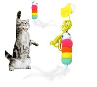 Jouet interactif pour chats avec plumes, amusante pour animaux de compagnie, chats, hamsters, chinchillas et caves, plaisir à la maison, parcs, plages ou rives de lacs