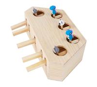 Jouet interactif pour chats en bois pour chats vivants à la maison, tableau blanc pour activités de jeu pour chatons avec 5 trous, puzzle pour animaux domestiques, jeu à gratter pour chats, jouet pour
