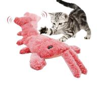 Jouet interactif pour chats en peluche | Jouet électrique interactif de homard en peluche pour chat, chien, animal de compagnie rechargeable, avec sac à chat amovible pour balcon, cor