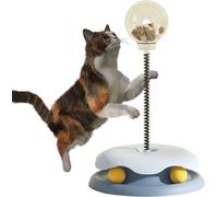 Jouet interactif pour chats, Tumbler Jouet pour chats avec baguette magique de taquinerie, Distributeur de nourriture pour chats Jouet pour l'alimentation lente Formation Recherche de nourriture, Joue