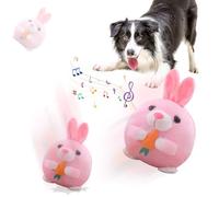 Jouet Interactif pour Chien 2025 - Active Moving Pet Plush Toy, Balle Rebondissante et Interactive, Amusant Parlant et Répétitif (Lapin)
