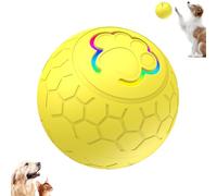 Jouet interactif pour chien boule pour chien, nouvelle mise à niveau USB rechargeable jouet de boule pour chien automatique, boule pour chien se déplaçant par lui - même, lavable et durable (Yellow)