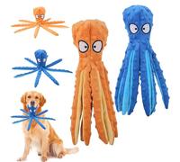 Jouet Interactif pour Chien, Jouet à Mâcher Poulpe sans Remplissage, Lot de 2 Jouets Peluches avec Sifflet, Puzzle Sonore en Forme de Poulpe pour Chiens Petits, Moyens et Grands