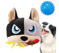 Jouet interactif pour chien | Jouet interactif en peluche avec balle couineuse | Jouet à mâcher doux et résistant aux morsures pour animaux de compagnie pour grands chiens et mâcheurs agressifs
