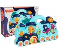 Jouet interactif pour enfants locomotive bruits d'animaux bleu