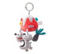 Jouet interactif pour lit de bébé avec vibrations de corde de traction, animaux en peluche qui stimulent la coordination des mains et les compétences auditives, mobile musical pour berceau animal