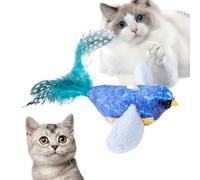 Jouet interactif pour oiseau de chat - Accessoires pour animaux - Jouet sensoriel - Jouet électronique - Son réaliste - Un oiseau grince en douceur - Stimulation mentale du chat actif à la maison ou