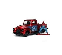 Jouet - JADA TOYS MARVEL - 1941 FORD PICK UP - Roue libre Die-Cast - Figurine Spider-Man - 1:32