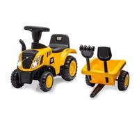 Jouet - JAMARA - Porteur tracteur Cat jaune 2-en-1 - Phares - Klaxon - Remorque intégrée