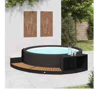 Jouet Jardin Cadre de spa - Contemporain - noir résine tressée et bois d'acacia @42407960