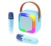 Jouet Karaoke Microphone Machine, Haut-parleur Bluetooth portable avec 2 microphones sans fil, Cadeau de Noël pour les enfants, Cadeau d'anniversaire pour les filles garçons 3 4 5 6 7 8 9 10 ans(blue)