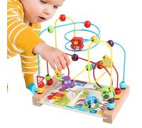 Jouet labyrinthe en perles de bois - Bois 1-3 ans | Montagne russe éducative sensorielle, apprentissage précoce, développement moteur fin | Activité de jeu préscolaire pour tout-petits, diversi