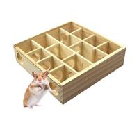 Jouet labyrinthe pour hamster - 9,8 x 9,8 x 2,7 pouces - Labyrinthe en bois naturel - Petit jouet pour animaux de compagnie - Aire de jeu interactive durable - Maison de hamster éducative pour souris