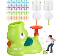 Jouet Lanceur de disques Volants pour Enfants âgés de 3 4 5 6 7 8 Ans,Jeu Step-on Flying Saucer Launch Toy Set pour Enfants,32 Disques,Jeux de Jardin Intérieur pour Les Enfants Garçons et Filles