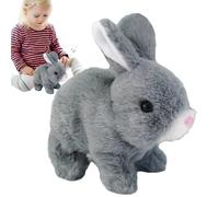 Jouet Lapin Électronique - 16 X 9,5 X 15,5 Cm, Lapin En Peluche Qui Marche, Lapinn Sautillant Réaliste, Animal De Compagnie Interactif Doux, Lapinn D'apprentissage Mignon | Animal Sautillant Animé