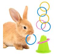 Jouet Lapin - Jouets éducatifs interactifs à empiler - Anneau TEC animal pour lapins et oiseaux - Pour chaton, furet, écureuil, chinchilla, hamster, gerbille, petits animaux, cage intérieure et