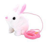 Jouet lapin qui marche - Lapin animé électronique, animal de compagnie interactif, créature en peluche, unité mécanique électronique à piles, corde sonore, compagnon de houblon doux | Cadeau de Pâques