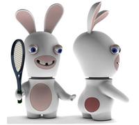 Jouet - LES LAPINS CRETINS - Pack 2 statuettes Bobble Head Tennis - Blanc - UBISOFT - 3 ans et plus