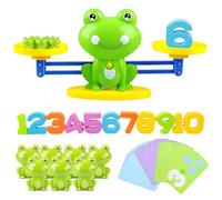 Jouet Mathématique Montessori, Apprentissage Math de Balance Jeu Grenouille Bloc et Cartes de Numérique,Apprendre a Compter Jouets Éducatifs Cadeaux Danniversaire et Noël pour Enfants 3 4 5 6 Ans