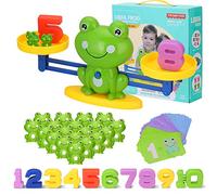 Jouet Mathématique Montessori, Apprentissage Math de Balance Jeu Grenouille Bloc et Cartes de Numérique, Jouets Éducatifs Cadeaux Danniversaire et Noël pour Enfants 3 4 5 6 Ans(Ensemble de 65 pièces)