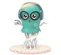 Jouet méduse interactif avec Effets de Musique et de lumière, Hauteur 20,2 cm avec tentacules rotatifs dynamiques, alimenté par Batterie pour Un Jeu éducatif et Un développement sensoriel Green