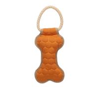 Jouet Mesci os avec corde pour chien, textile orange, 33 cm - Flamingo