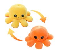 Jouet mignon de beurre de poulpe d’anime, double expression, jouet en peluche réversible，Orange à jaune 40cm