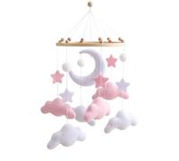 Jouet Mobile pour Lit Bébé | Mobile Nuage en Felt pour Berceau | Décor Apaisant en Felt pour Fille Fils Enfant Chambre Enfant Chevet