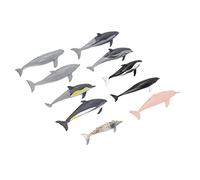 Jouet Modèle de Dauphin, Ensemble de 10 Figurines d'animaux Océaniques Réalistes et Durables pour Le Jeu éducatif des Enfants et la Décoration de la Maison